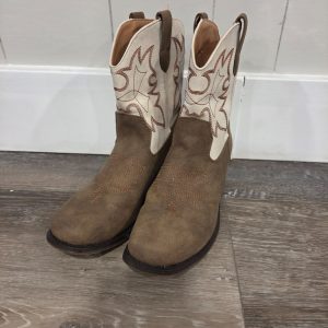 IUV Western Cowboy Boots Women’s Size 6.5 Brown Ivory Embroidered