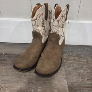 IUV Western Cowboy Boots Women’s Size 6.5 Brown Ivory Embroidered