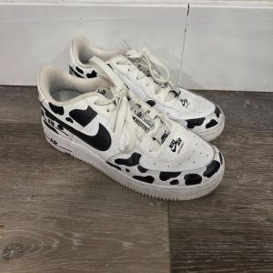 Nike Air Force 1 Low Cow Print White Black Women's US 5.5
