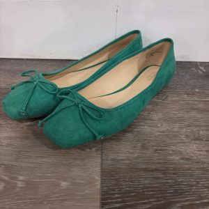 Liz Claiborne Women's Teal Green Bow Ballet Flats Size 9.5