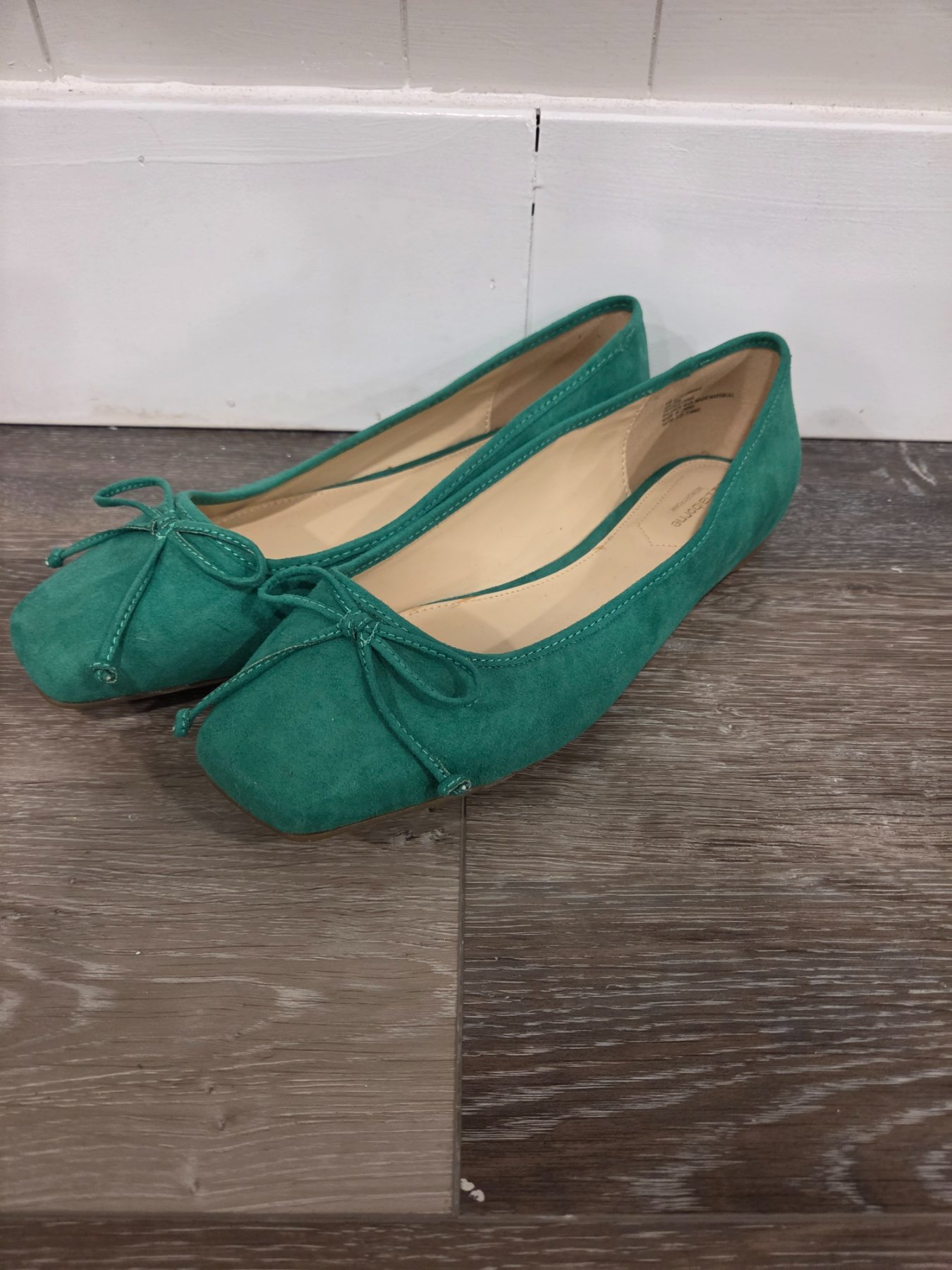 Liz Claiborne Women's Teal Green Bow Ballet Flats Size 9.5