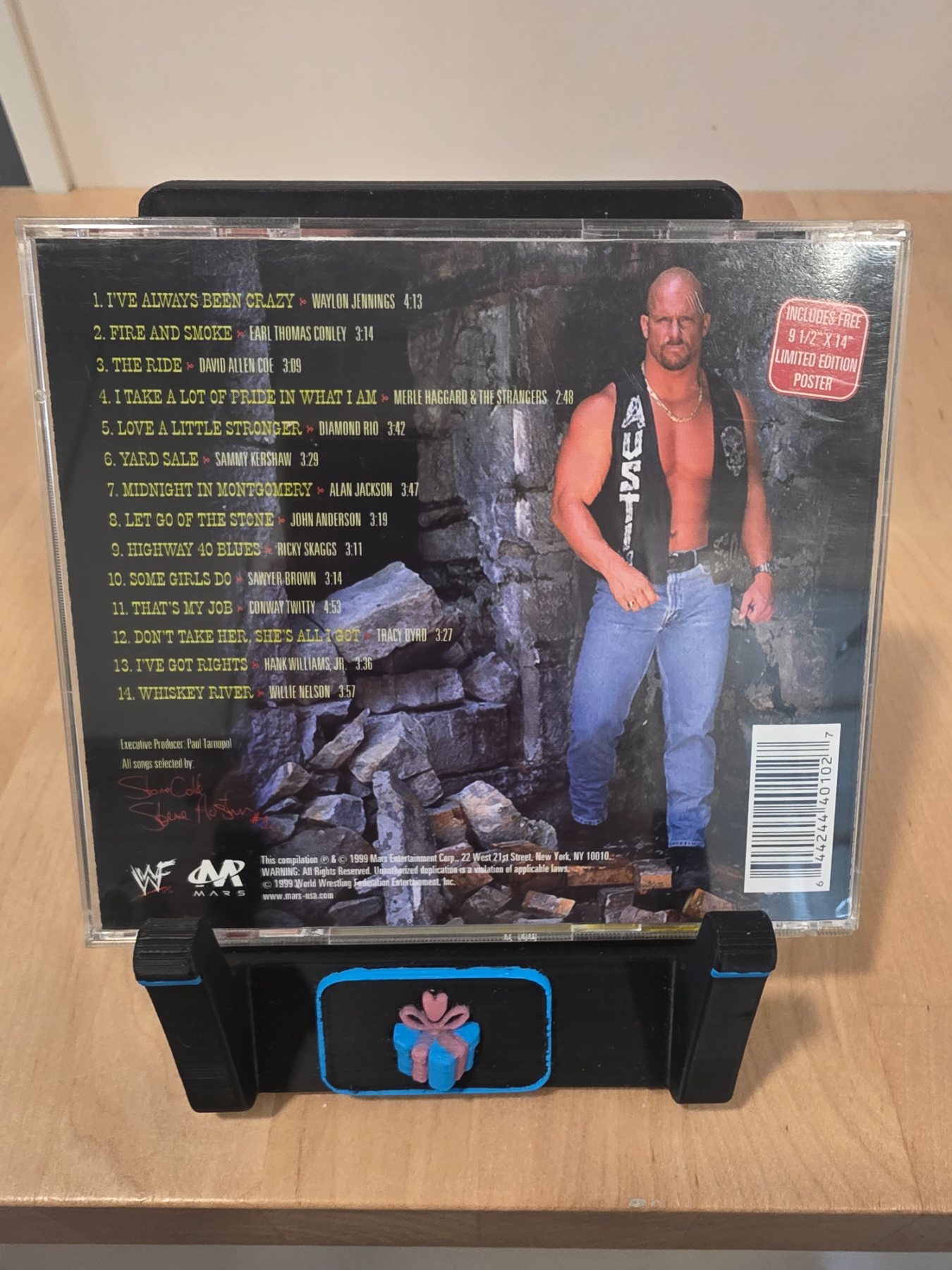 Steve Austin's Stone Cold Country 1999 WWF CD w/ Limited Edition Poster - Image 2