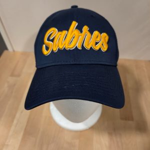 New Era Buffalo Sabres Script Fitted Baseball Cap Hat Navy Blue