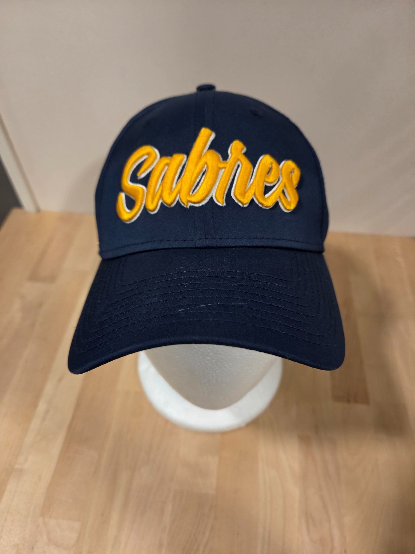 New Era Buffalo Sabres Script Fitted Baseball Cap Hat Navy Blue