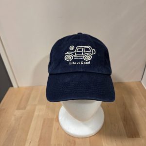 Life is Embroidered Off-Road Vehicle Baseball Cap Navy Adjustable