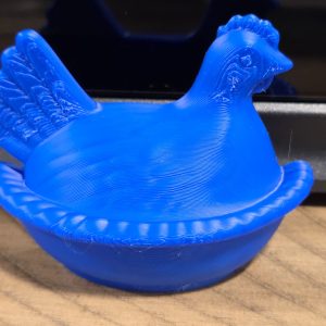 Blue 3D Printed Hen Nest Magnetic Decorative Dish 3 in