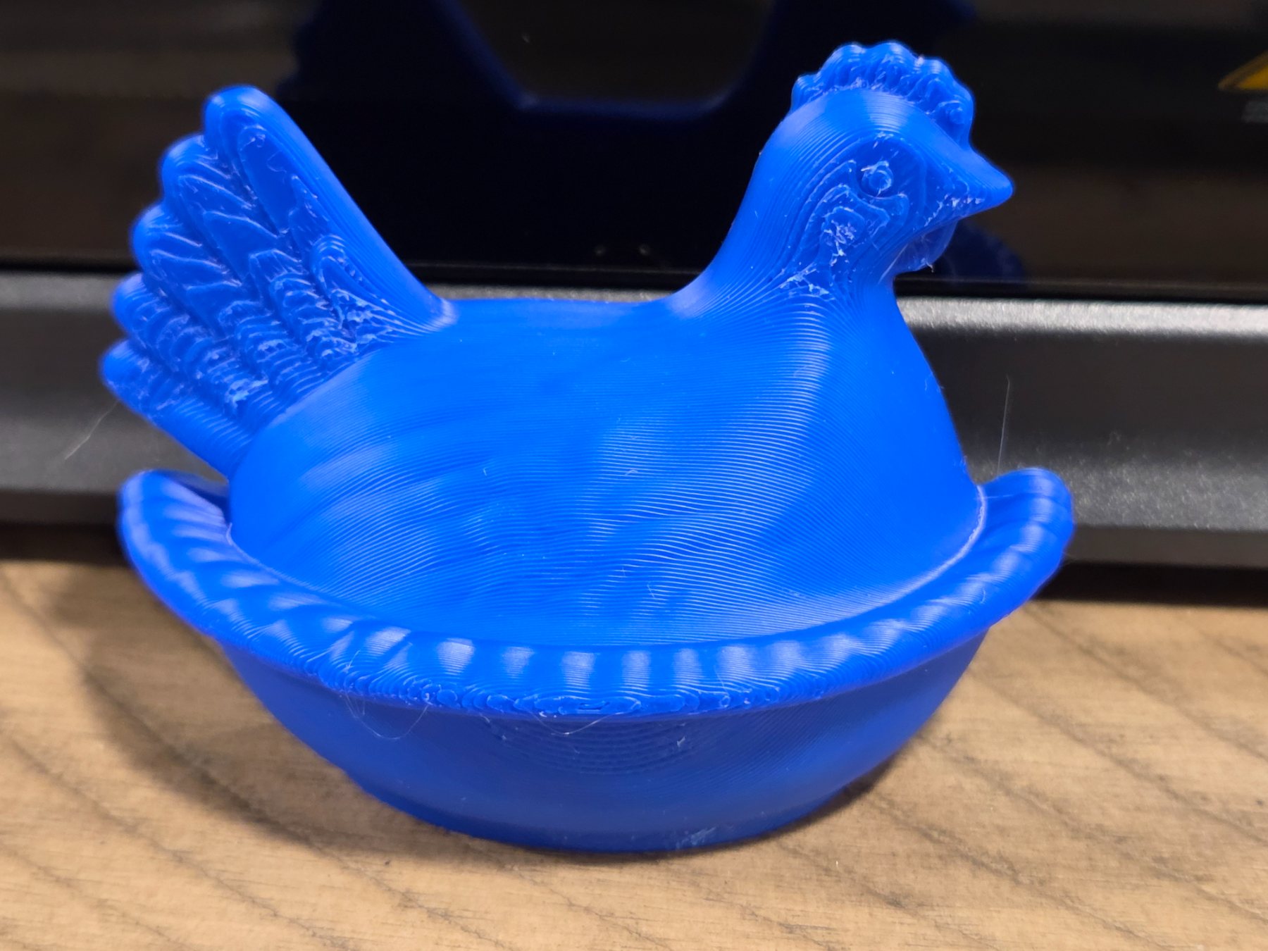 Blue 3D Printed Hen Nest Magnetic Decorative Dish 3 in