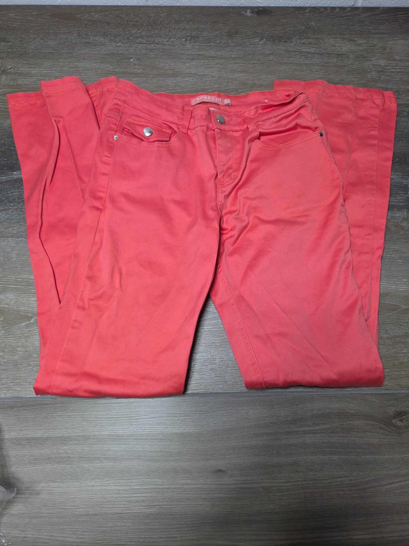 Apollon Jeans Women's Size 3/4 Coral Red Low Rise Skinny Pants