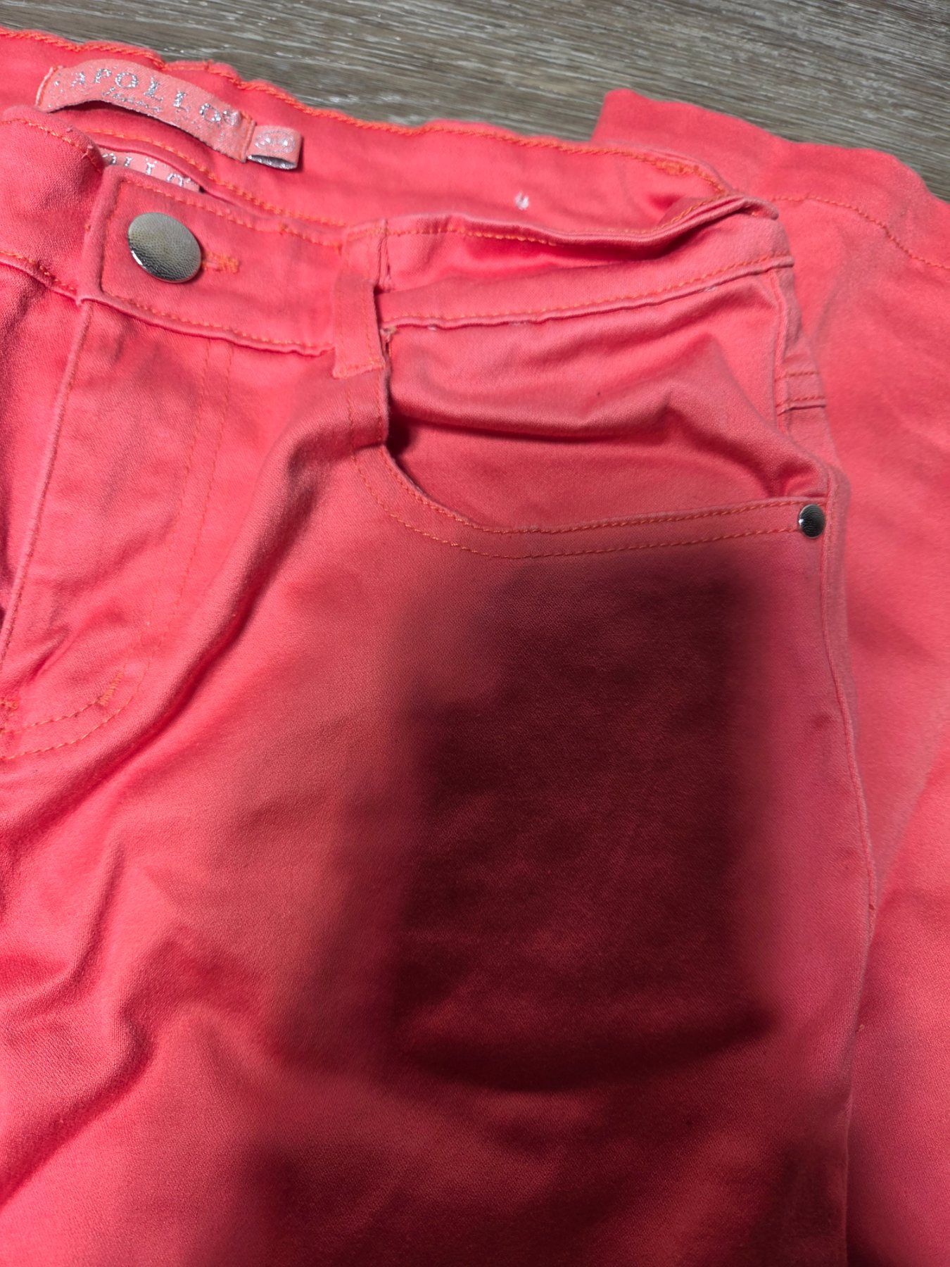 Apollon Jeans Women's Size 3/4 Coral Red Low Rise Skinny Pants - Image 3