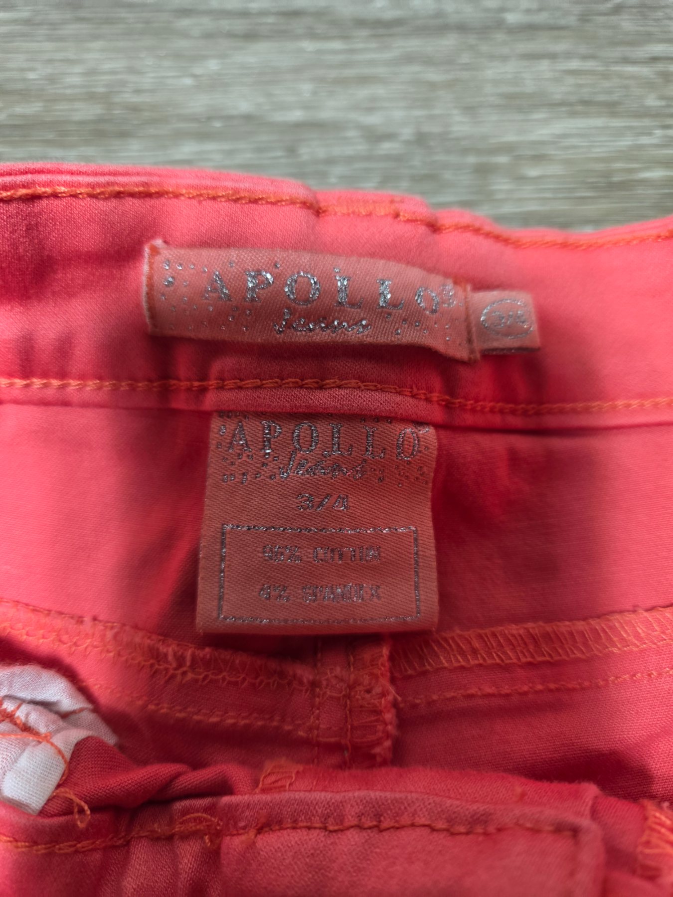Apollon Jeans Women's Size 3/4 Coral Red Low Rise Skinny Pants - Image 4