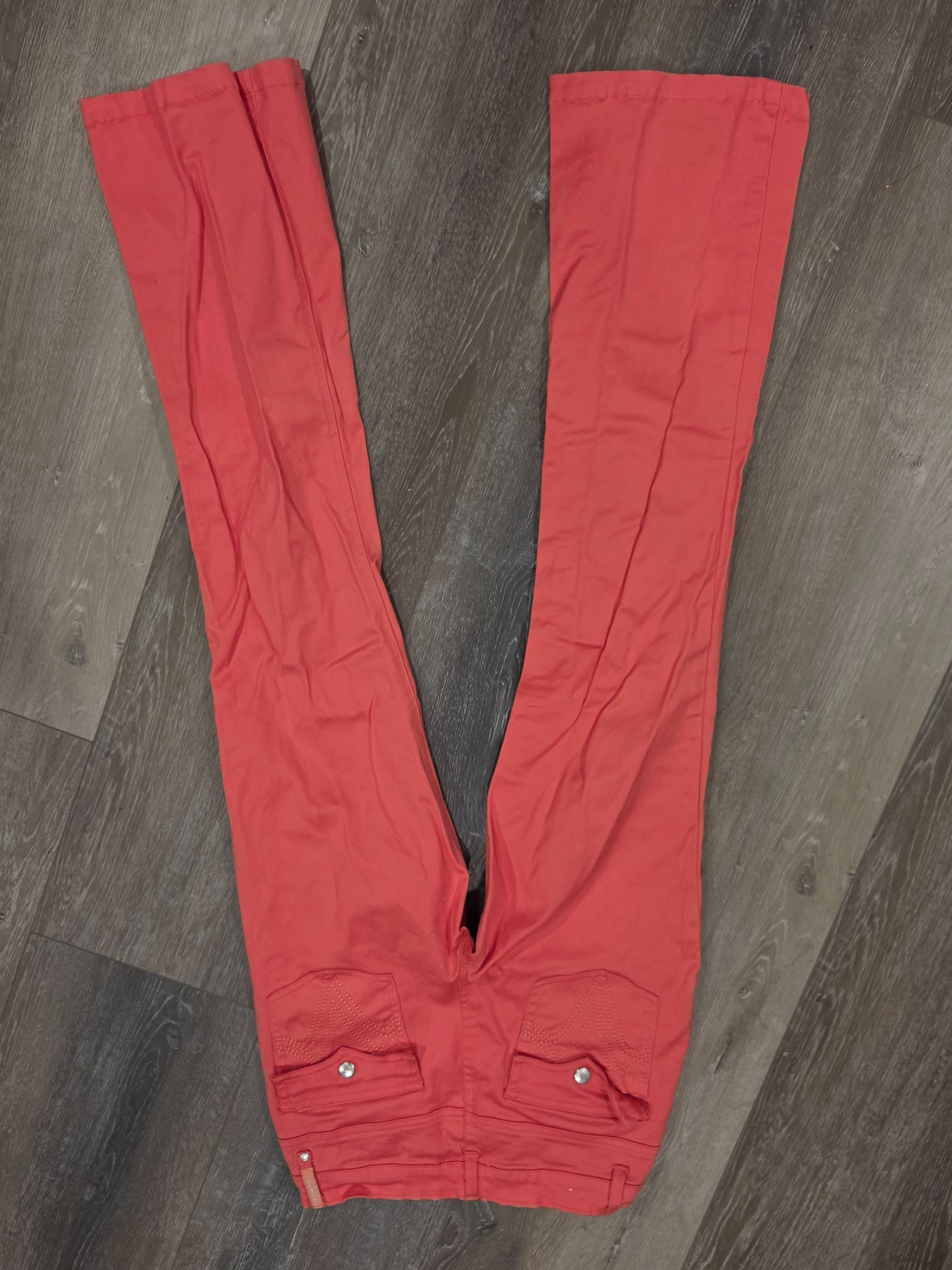 Apollon Jeans Women's Size 3/4 Coral Red Low Rise Skinny Pants - Image 6