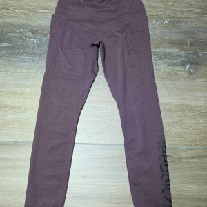 Reebok Womens XS maroon Logo Pocket Athletic Leggings