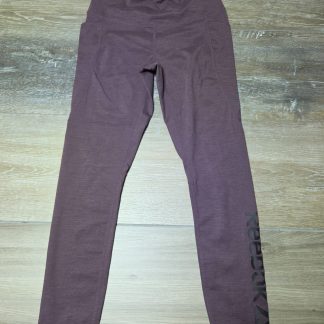 Reebok Womens XS maroon Logo Pocket Athletic Leggings
