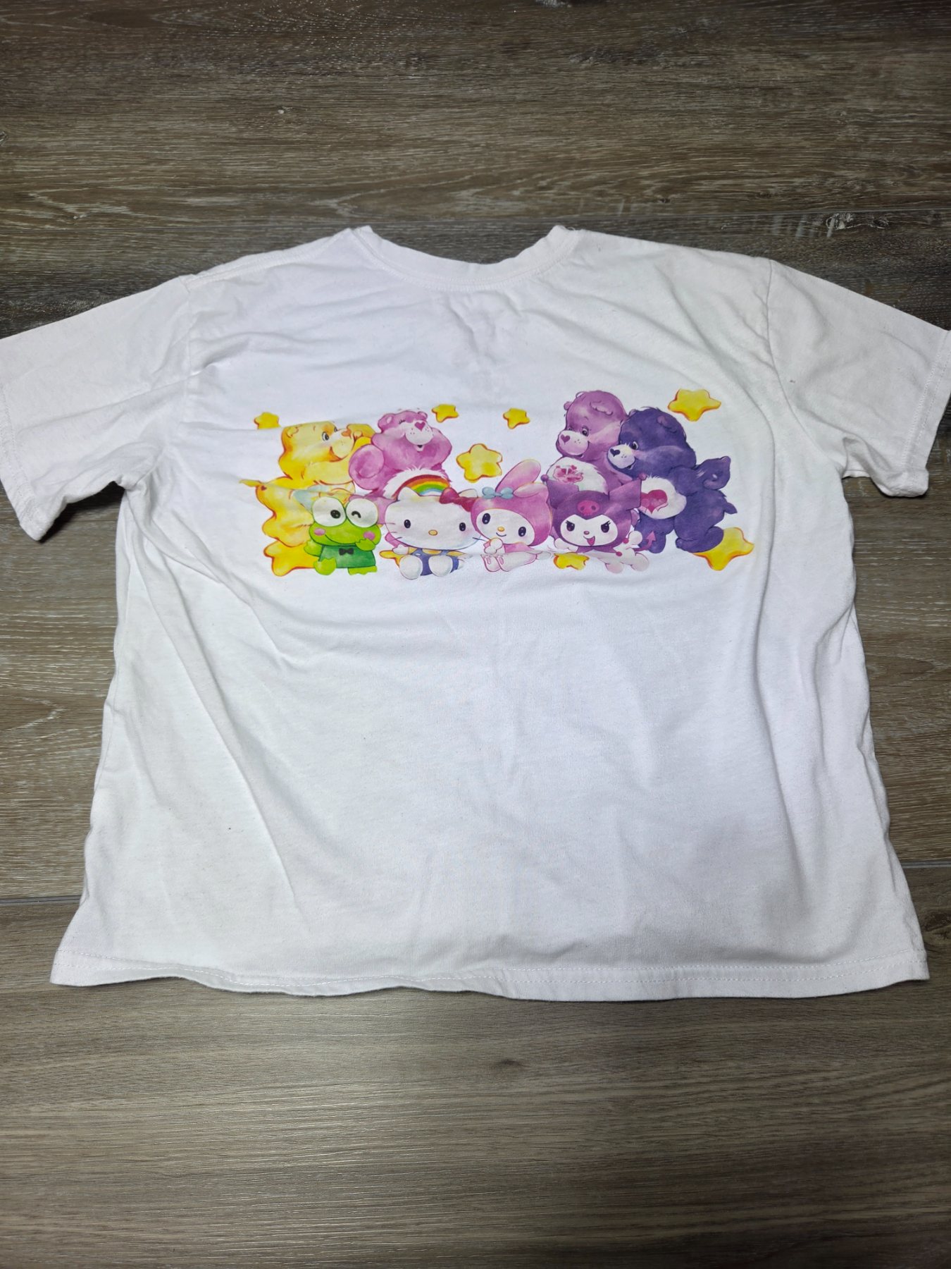 Sanrio Hello Kitty Care Bears Graphic Pocket T-Shirt Girls M 7/9 White - Image 4