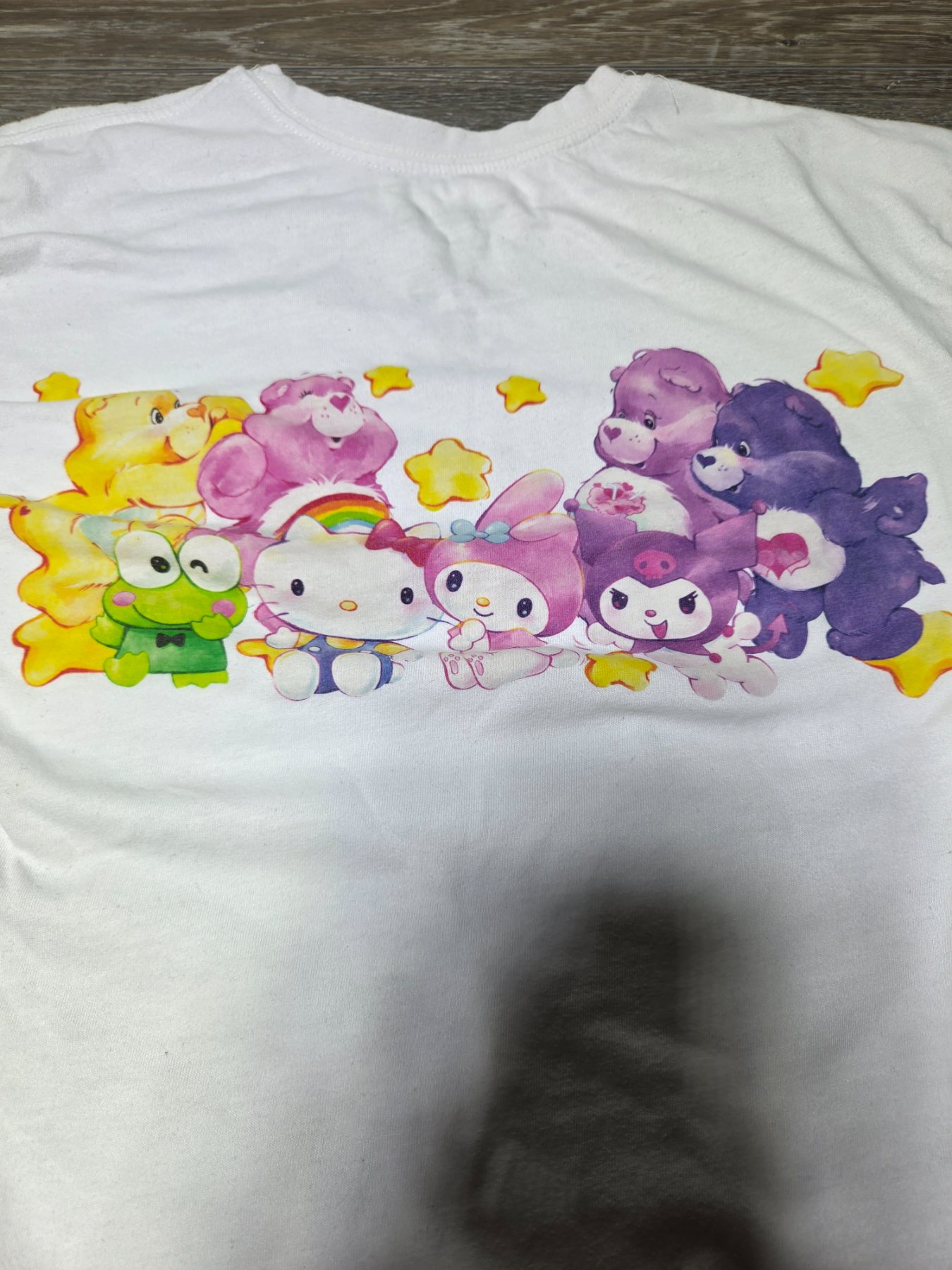 Sanrio Hello Kitty Care Bears Graphic Pocket T-Shirt Girls M 7/9 White - Image 5