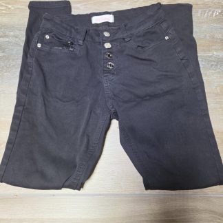 Red Bottoms Jeans Women's 5/27 Black Skinny Button Fly Stretch