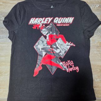 Harley Quinn Graphic T-Shirt Girls M 8/10 Black DC Comics