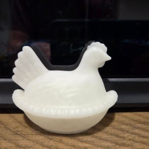 3D Printed Glow in the Dark Hen on Nest Refrigerator Magnet