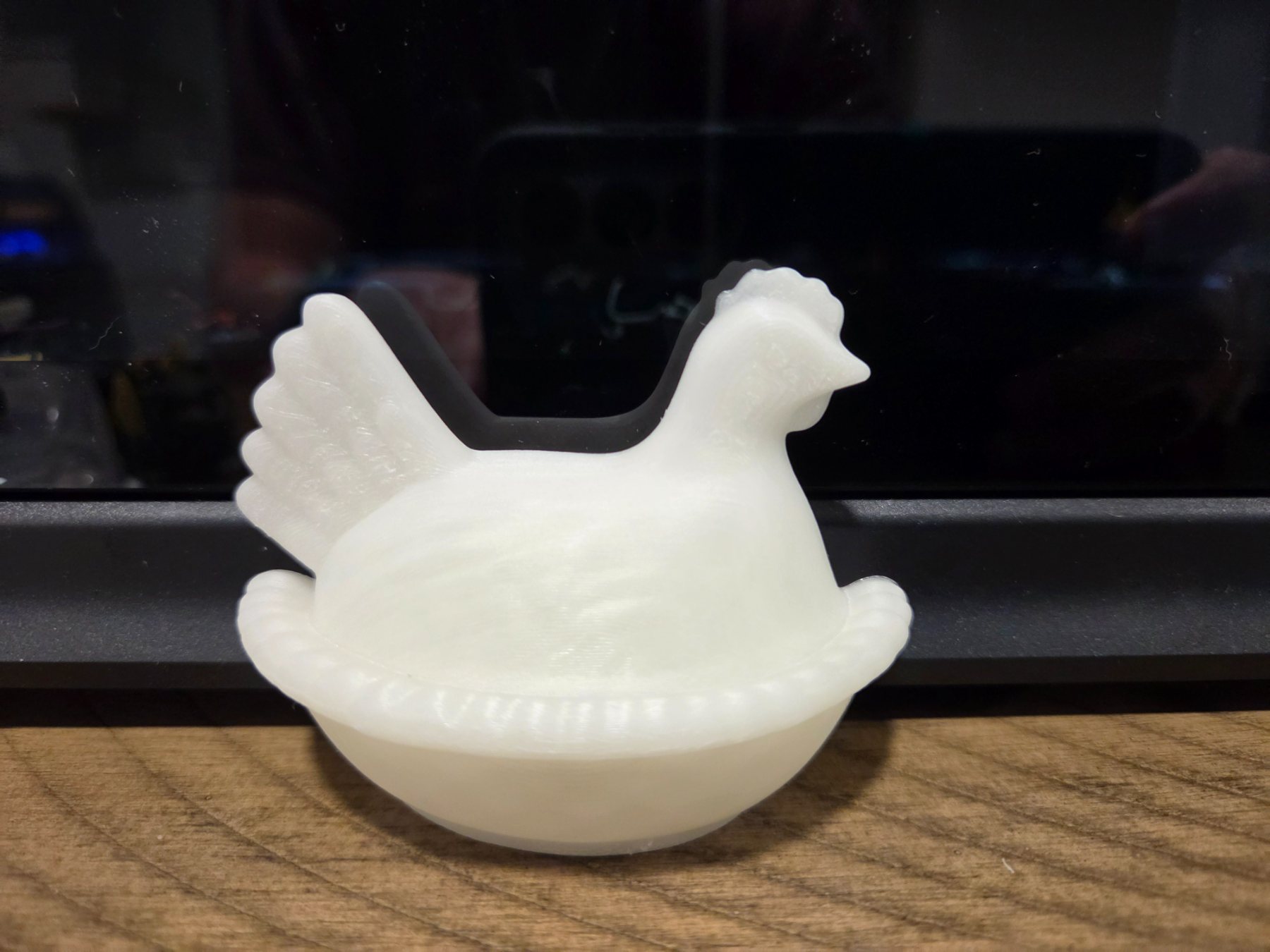 3D Printed Glow in the Dark Hen on Nest Refrigerator Magnet