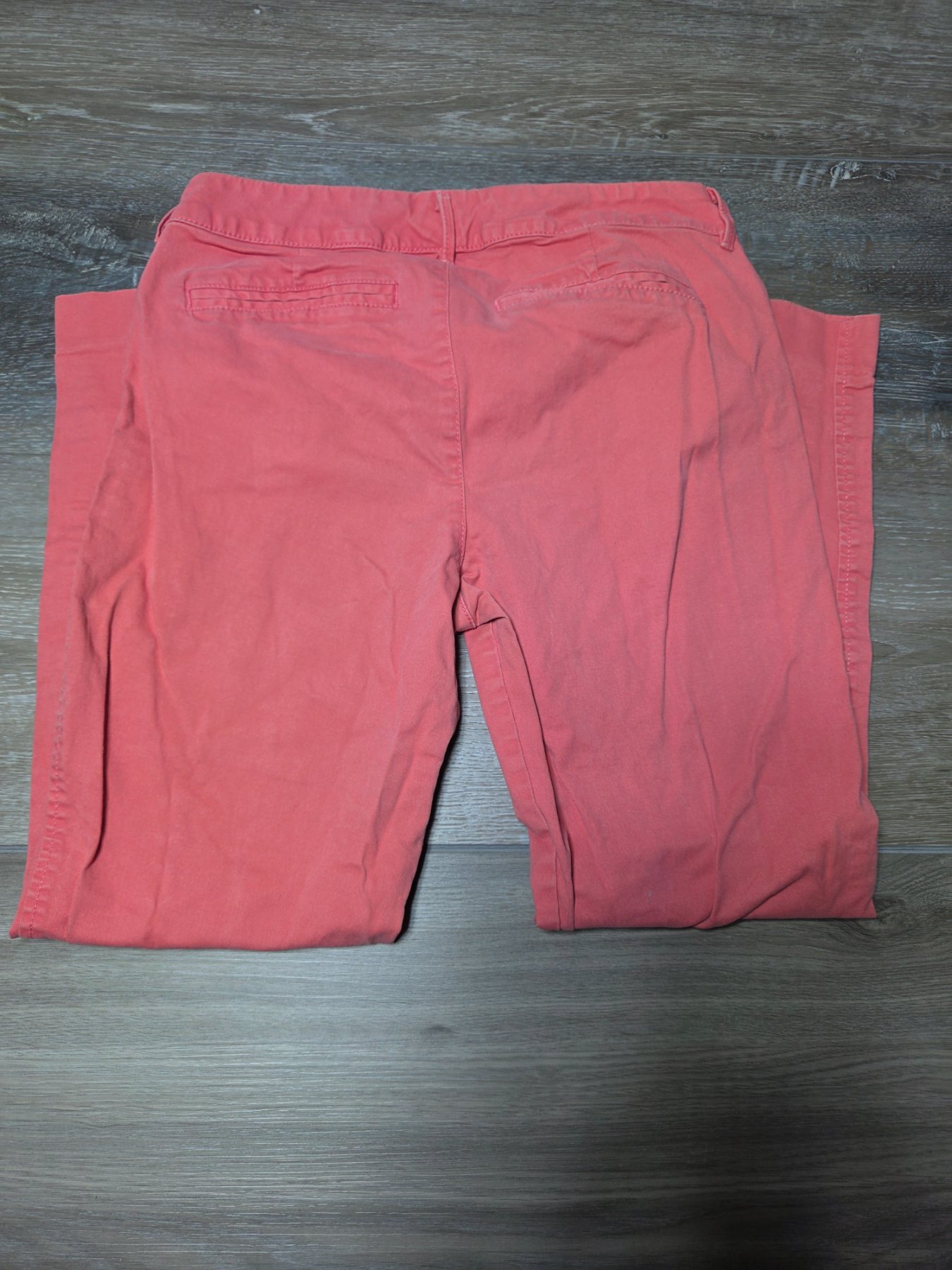 Old Navy Chino Pants Women's 4 Regular Coral Pink Stretch Straight Leg - Image 3
