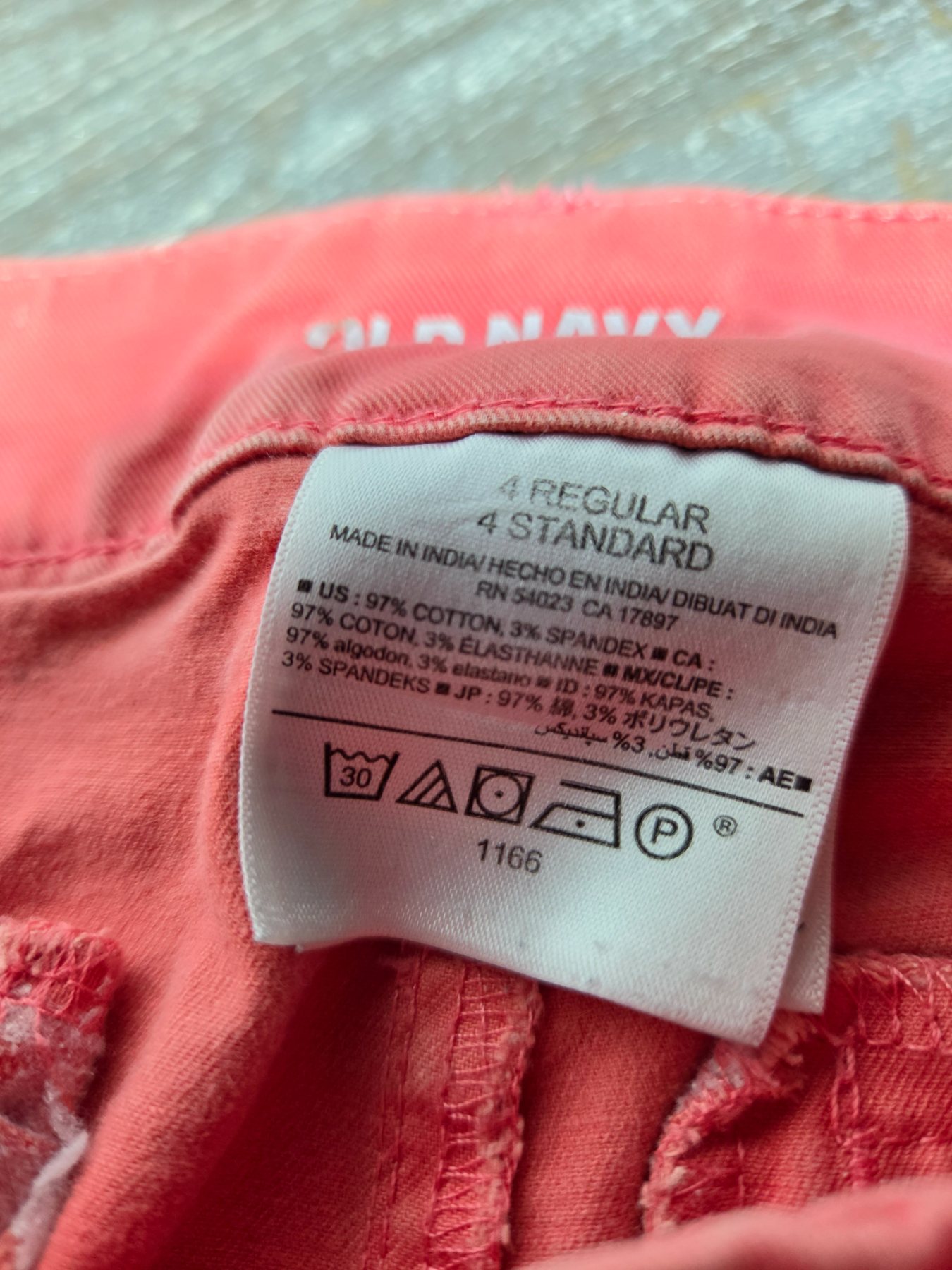 Old Navy Chino Pants Women's 4 Regular Coral Pink Stretch Straight Leg - Image 5