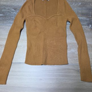Old Navy Ribbed Sweetheart Neck Sweater Women's Small Brown