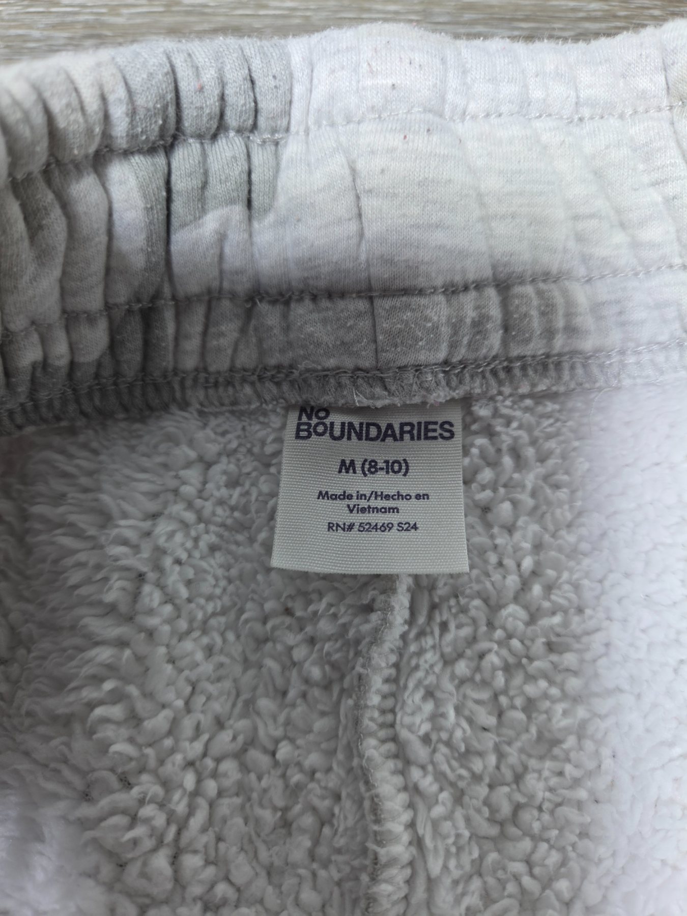 No Boundaries Camo Faux Shearling Jogger Sweatpants Girls M 8-10 Gray - Image 5