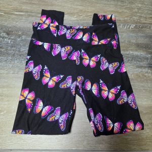 No Boundaries Butterfly Ankle Leggings Juniors S (3-5) Black Multicolor