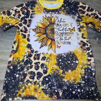 Womens Medium Sunflower Leopard Graphic T-Shirt Yellow Black