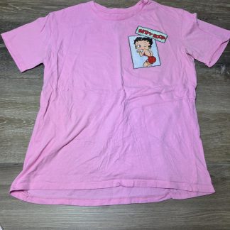 Betty Boop Graphic T-Shirt Women's M Pink Glitter Double Sided