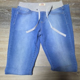 Lei Juniors S Regular Blue Denim Jeggings Knit Drawstring Waist