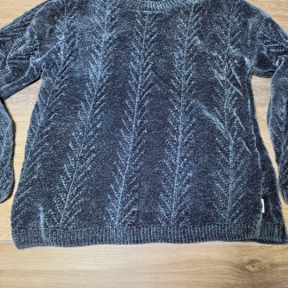 Orvis Chenille Cable Knit Pullover Sweater Women's M Blue