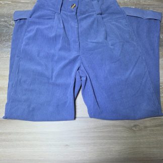 Je M'en Women's Blue Corduroy Paperbag Pants Size S 28x26 Cuffed