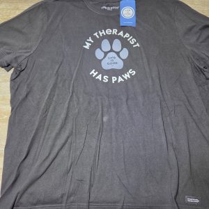 Life is Crusher My Therapist Has Paws Men's 3XL Gray T-Shirt