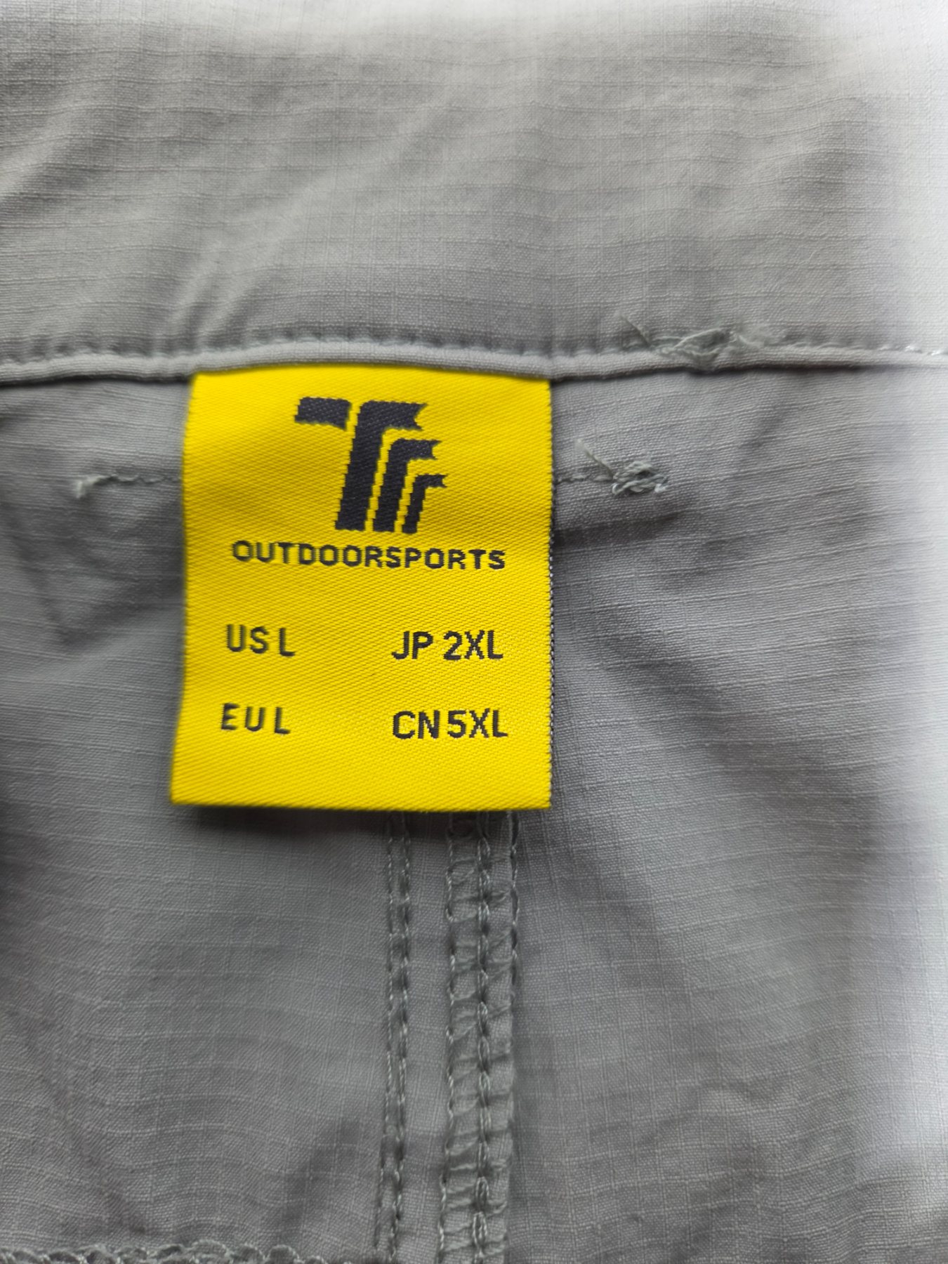 TBY Outdoor Sports Cargo Hiking Pants Men's L Gray Nylon Stretch - Image 3