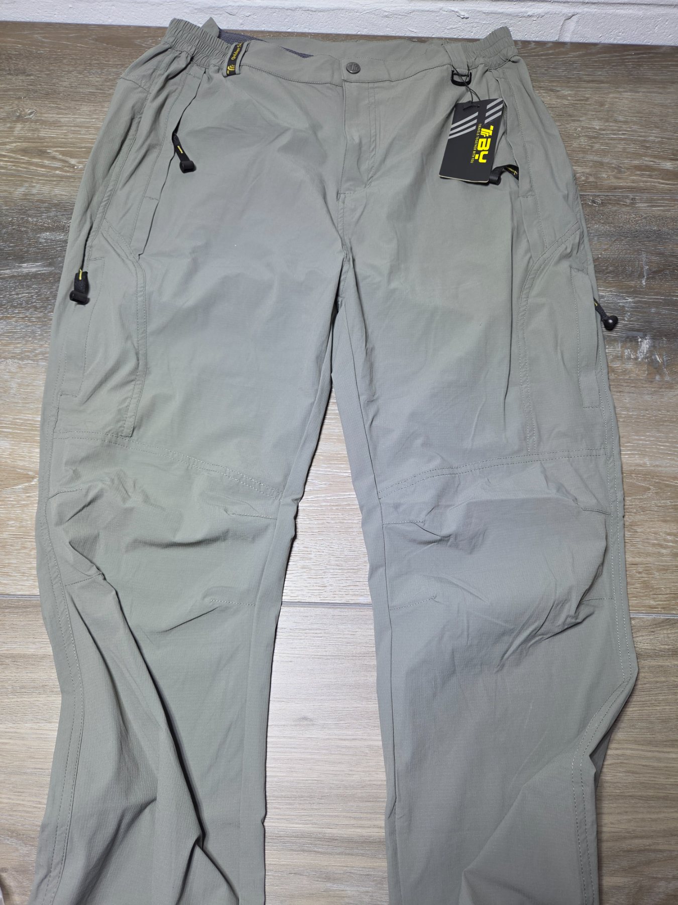 TBY Outdoor Sports Cargo Hiking Pants Men's L Gray Nylon Stretch - Image 5