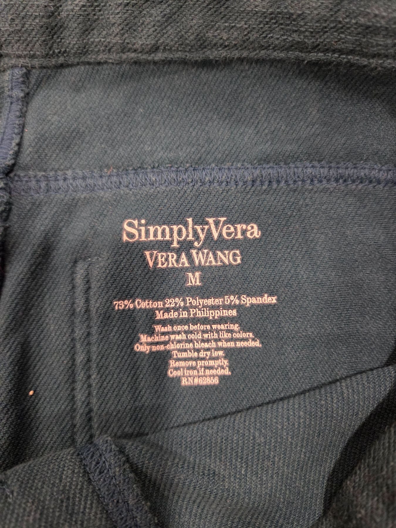 Simply Vera Vera Wang Skinny Jeggings Women’s M Dark Green - Image 2