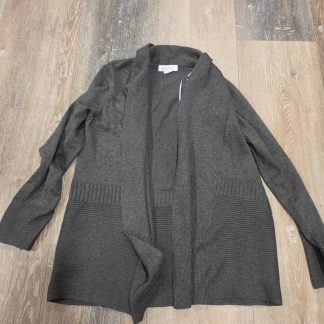 Liz Claiborne Open Front Ribbed Knit Cardigan Womens M Gray