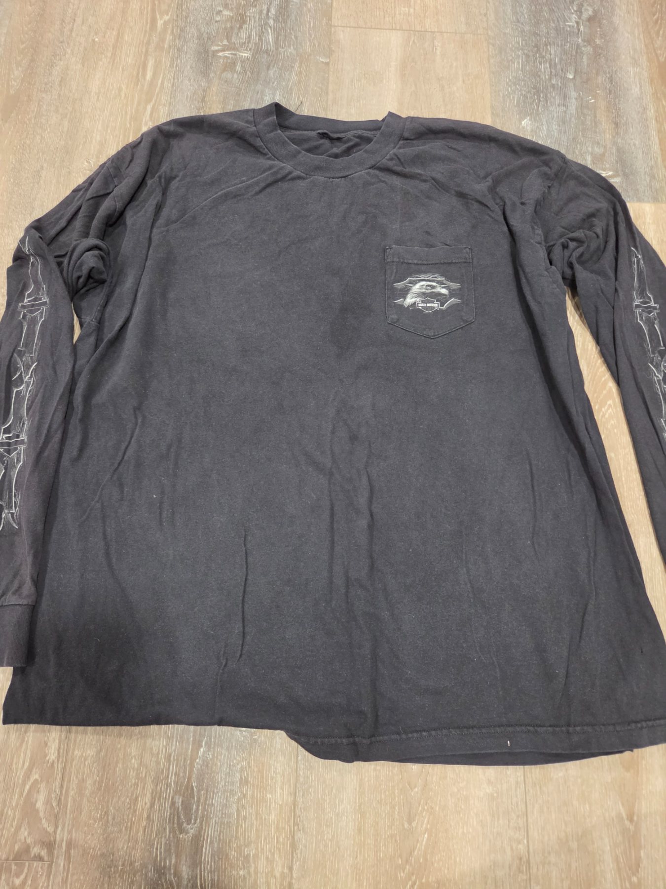 Harley-Davidson Ray C's Lapeer MI Long Sleeve Pocket T-Shirt Black