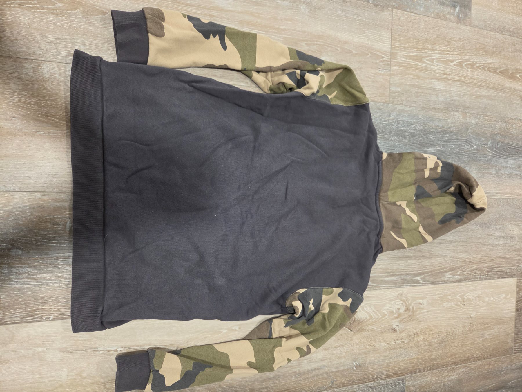 Adidas Originals Camo Trefoil Pullover Hoodie Men's Large Black Green - Image 5