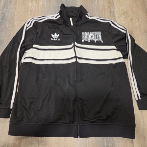 Adidas Brooklyn Nets 3 Stripe Track Jacket Men's 2XL Black White