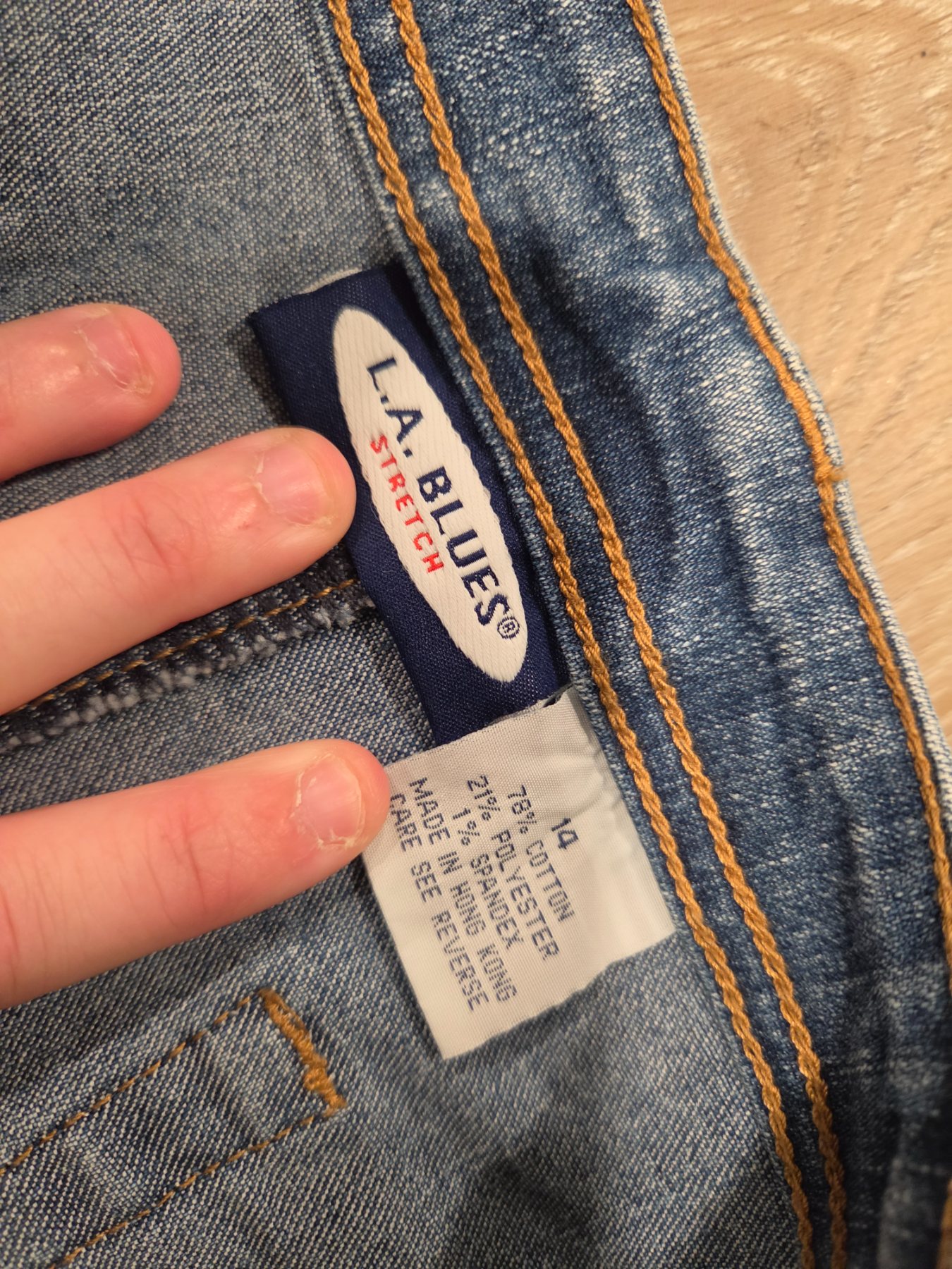 LA Blues Stretch Women's Blue Denim Jeans Size 14 32x22.5 - Image 3