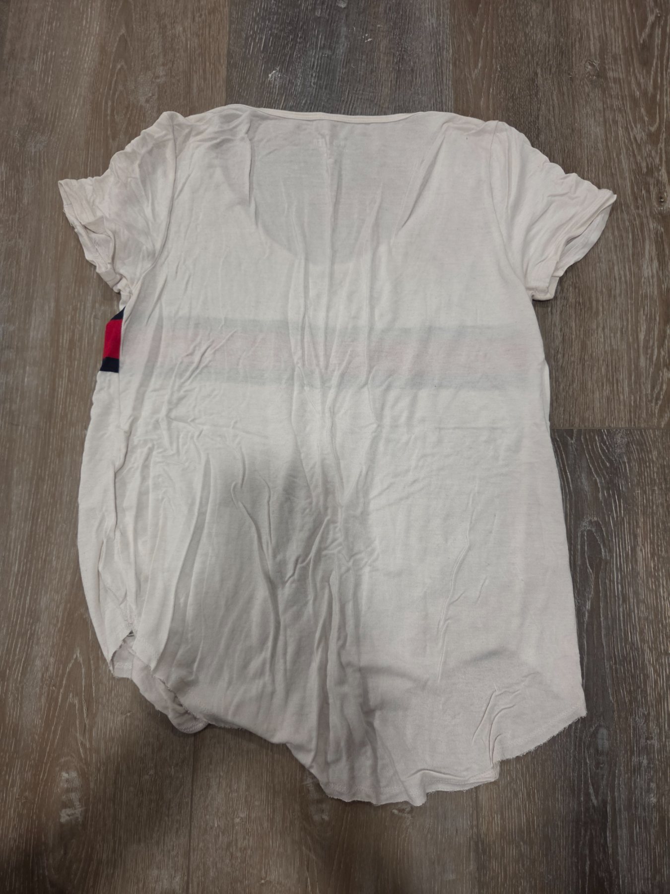Hollister Easy Tee Women's S White Red Navy Stripe Scoop Neck Short Sleeve - Image 5