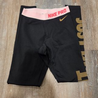Nike Pro Dri-FIT Just Do It Women's XS Black Pink Gold Leggings