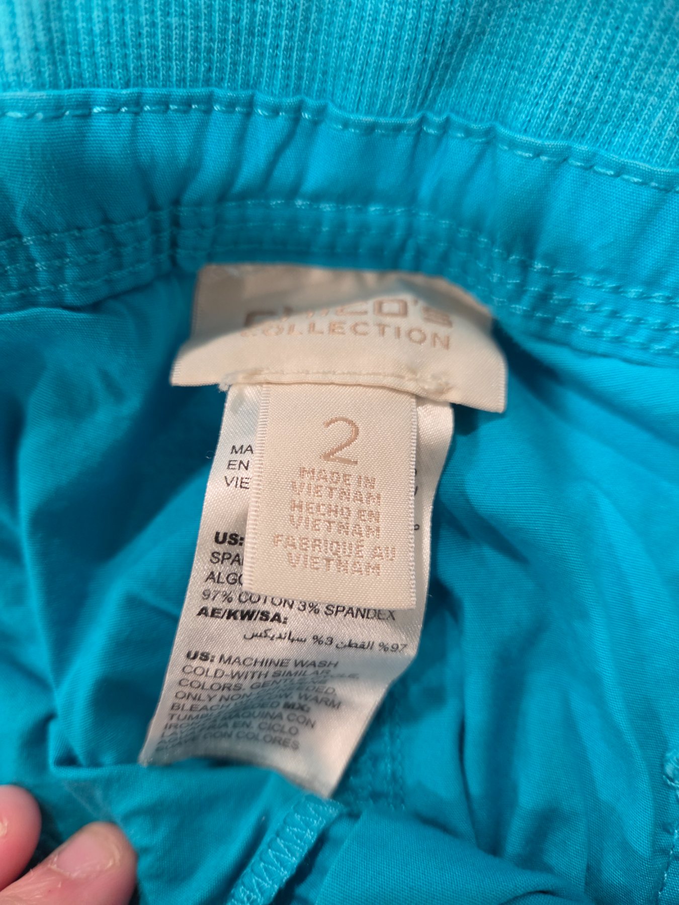 Chico's Collection So Slimming Capri Pants Women Size 2 Turquoise - Image 2