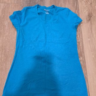 Champion Authentic Women's V-Neck Short Sleeve T-Shirt M Blue