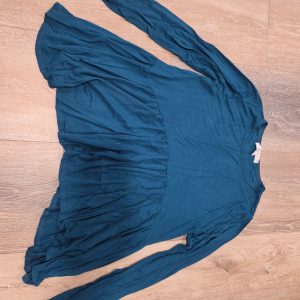 Gaze Peplum Tunic Top Women's M Teal Long Sleeve