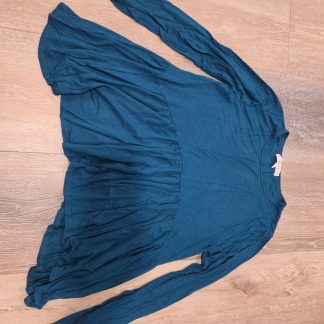 Gaze Peplum Tunic Top Women's M Teal Long Sleeve