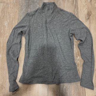 Wrapper Gray Mock Neck Long Sleeve Back Zip Top Women's Small