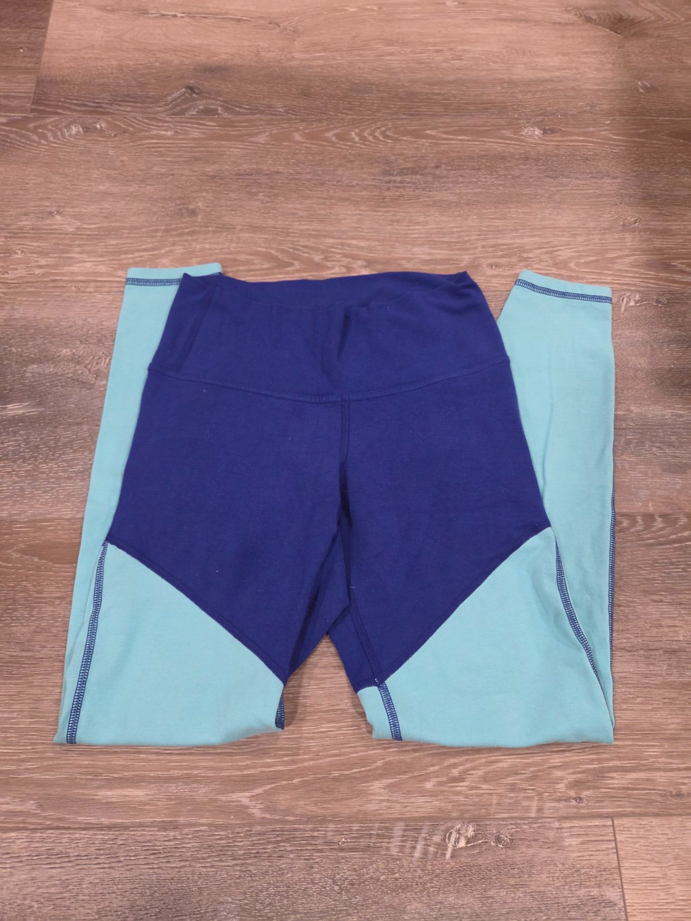 Old Navy Active Go-Dry Colorblock Leggings Womens M Petite Blue Teal